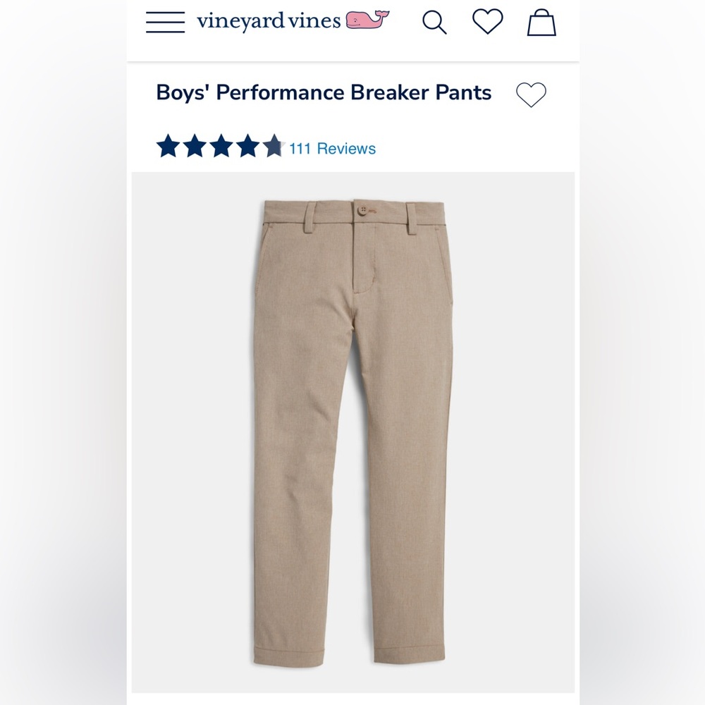 Vineyard Vines Breaker Pant (performance) size 12, NWT